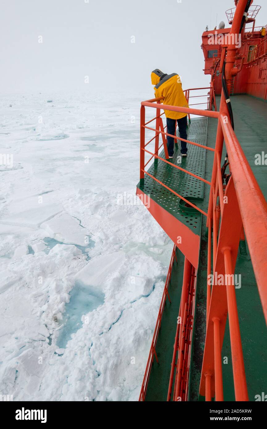 Russia, High Arctic, 89 degrees north as seen from 50 Years of Victory icebreaker. Stock Photo