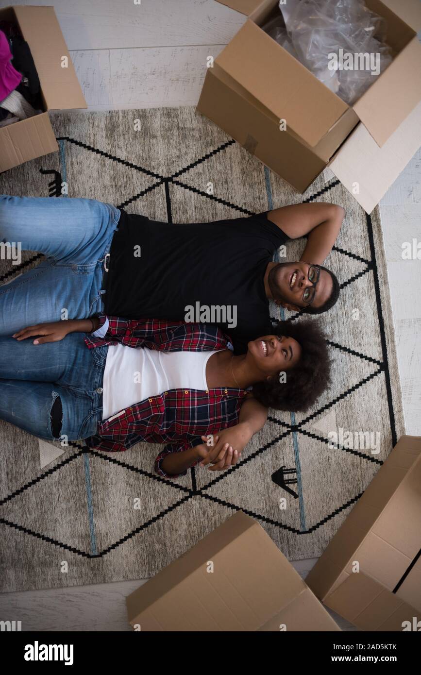 Top view of attractive young African American couple Stock Photo - Alamy