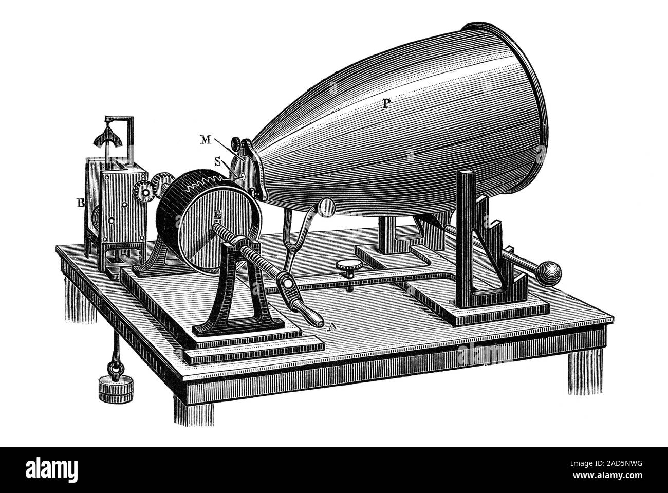 Phonautograph. 19thcentury illustration of the phonautograph, a sound