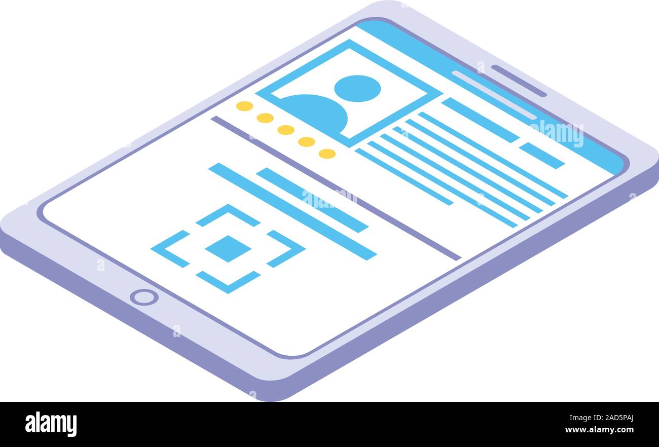 Tablet icon, isometric style Stock Vector