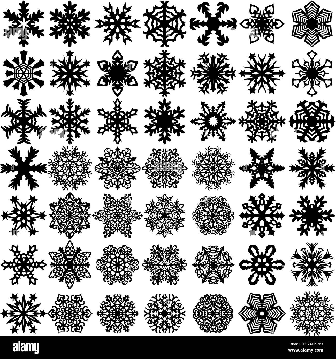 Set snowflakes icons on white background, vector illustration Stock ...