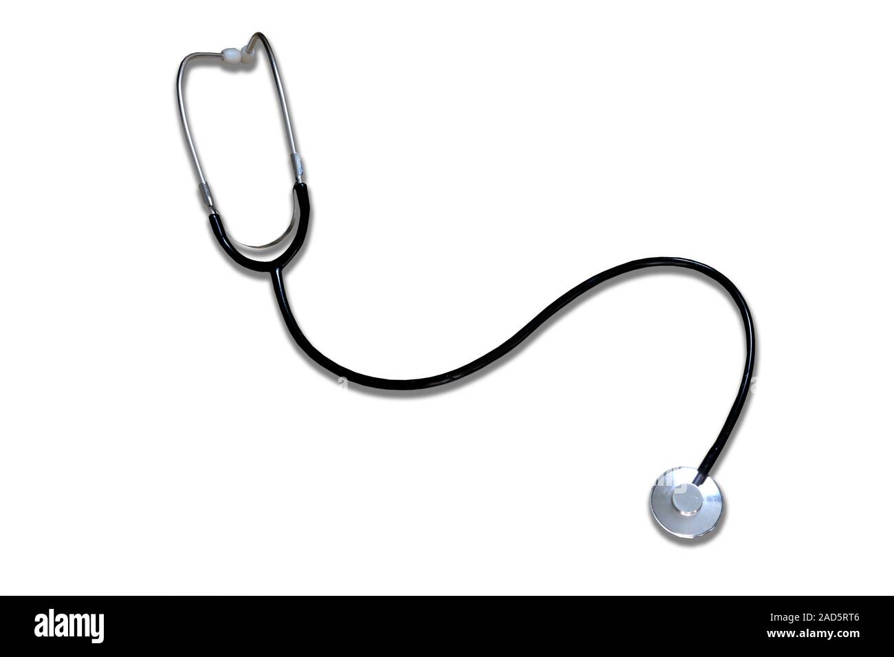Stethoscope. The earpieces (upper left) are used to listen to sounds