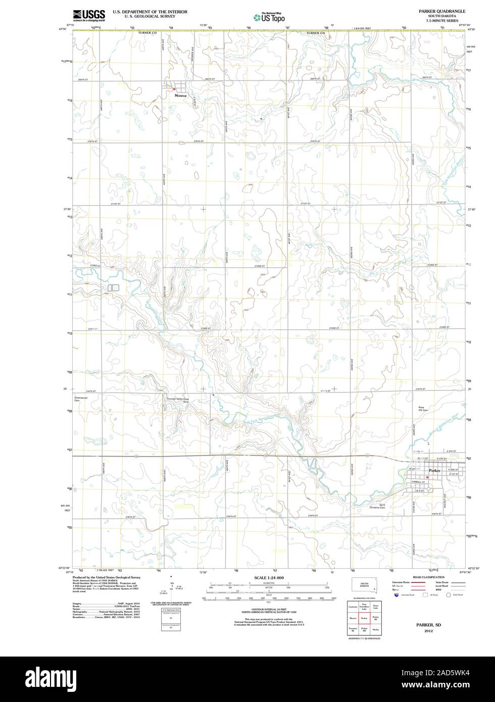 Map of parker south dakota Cut Out Stock Images & Pictures Alamy