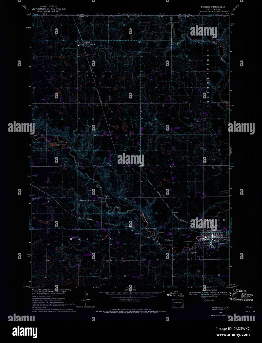 Parker south dakota map hires stock photography and images Alamy