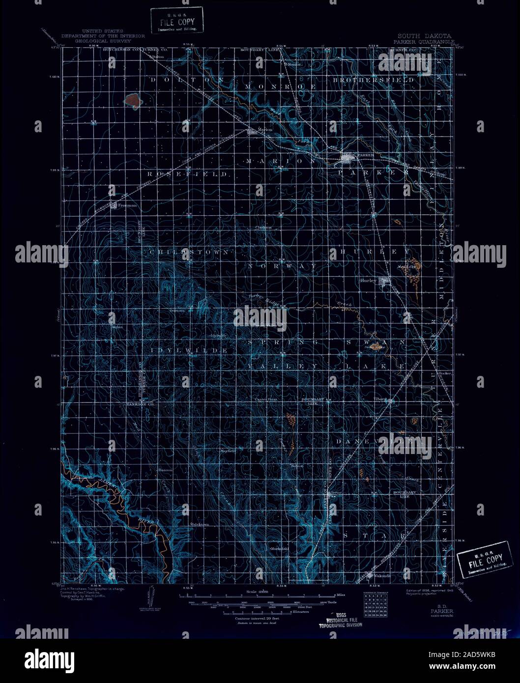 Map of parker south dakota hires stock photography and images Alamy