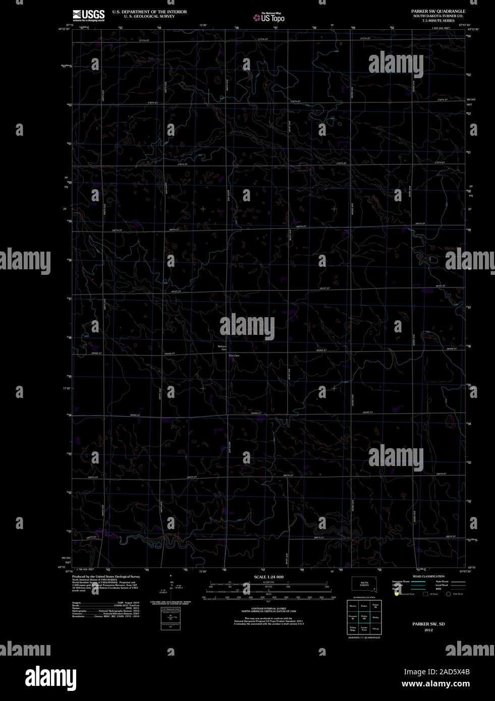 Map of parker south dakota hires stock photography and images Alamy