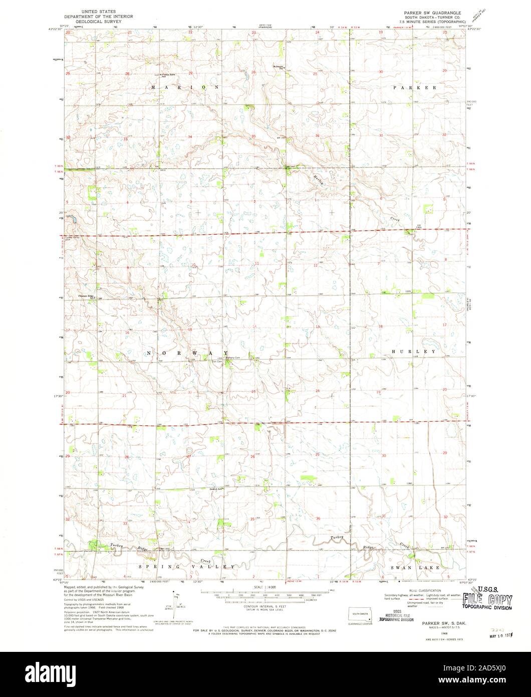 Map of parker south dakota hires stock photography and images Alamy