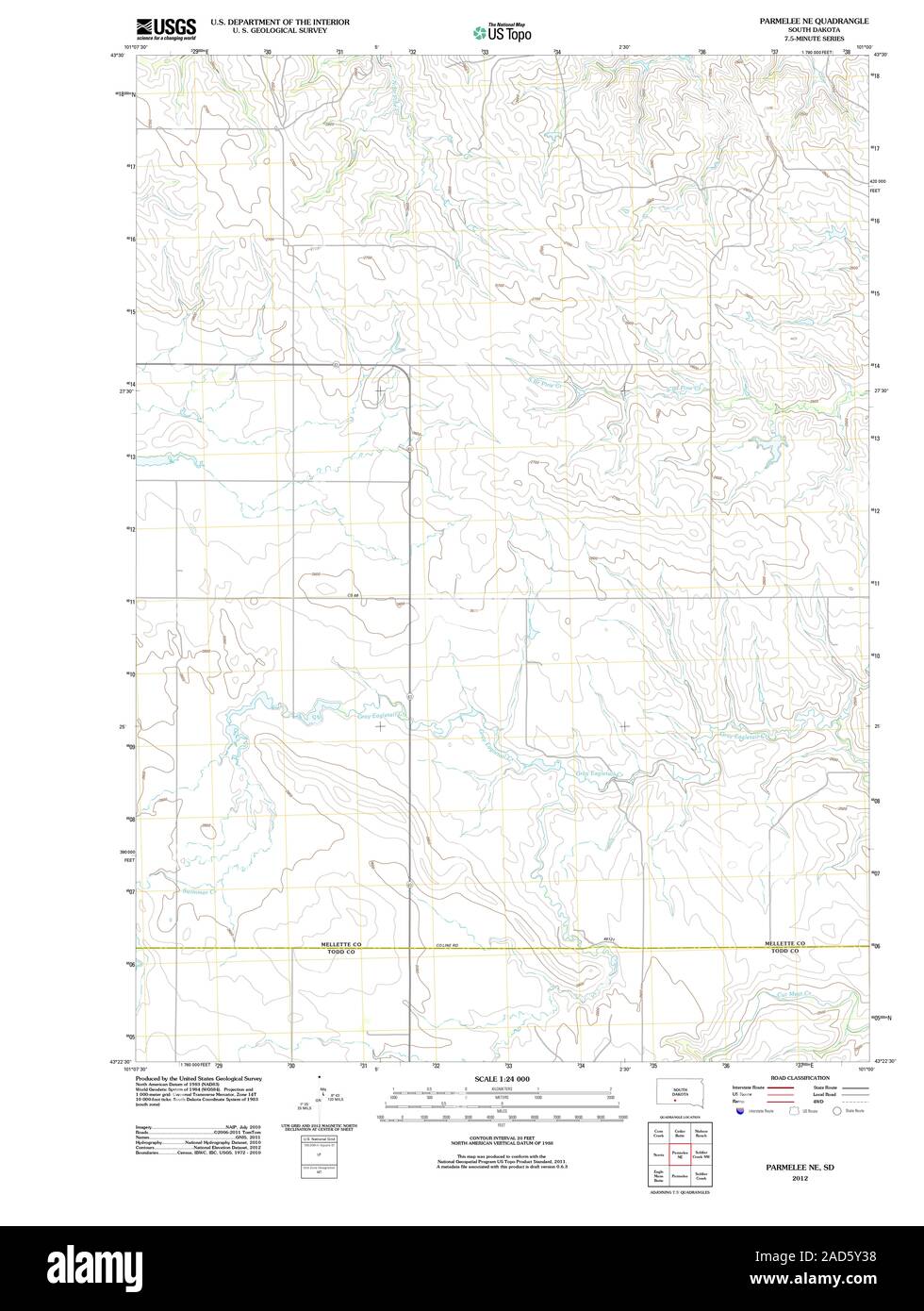 Map of parmelee south dakota Cut Out Stock Images & Pictures Alamy
