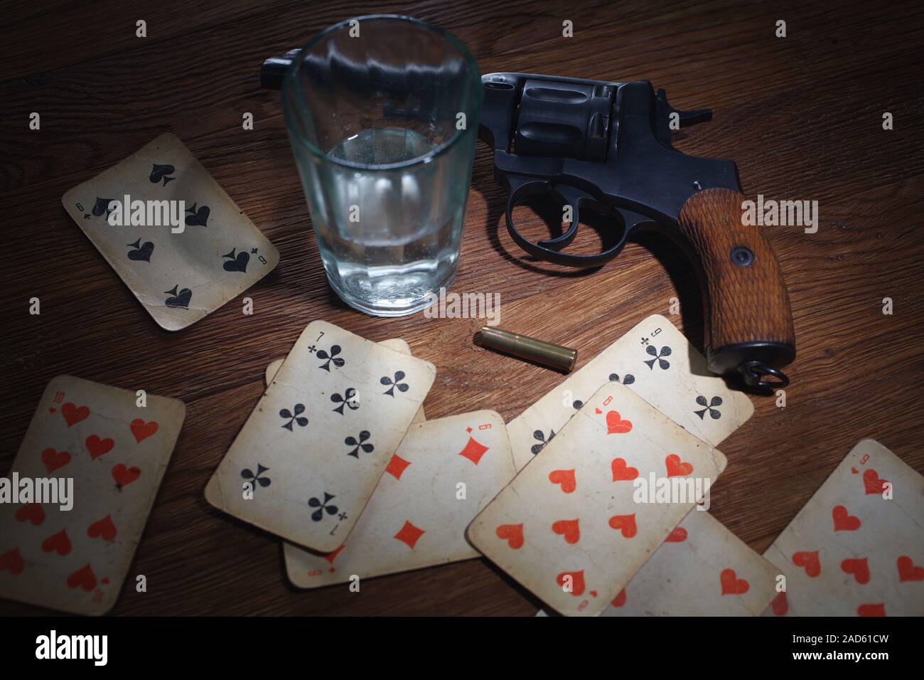 Revolver Cylinder With One Flobert Ammo 4mm On Dark Wooden Background Russian  Roulette Concept Stock Photo - Download Image Now - iStock