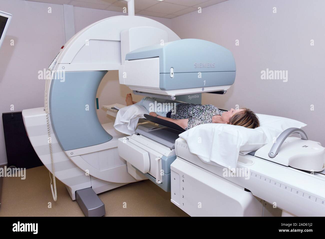 SPECT computed tomography scanning. Computed tomography (CT) scanner ...