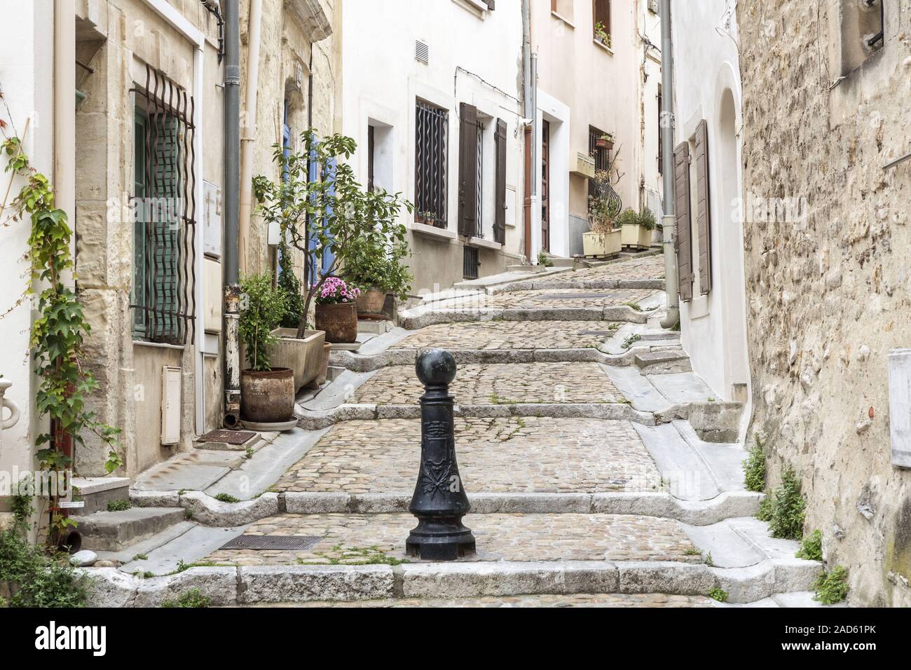 Photogenic lane in Arles, Southern France Stock Photo