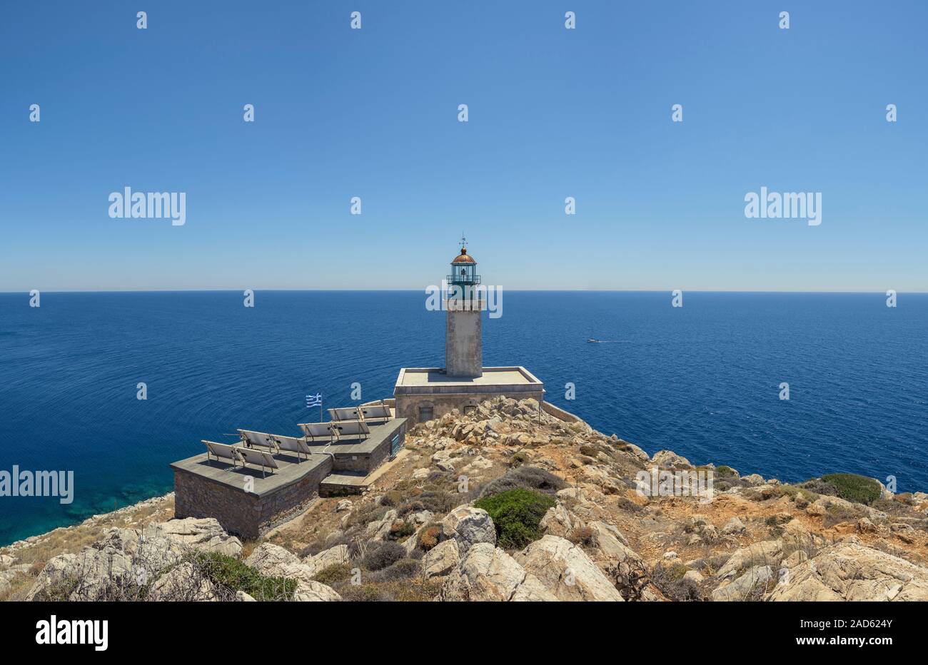 Cape Tenaron lighthouse sits at the southern-most point of the ...