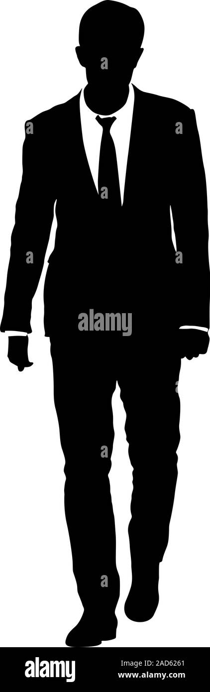 Silhouette businessman man in suit with tie on a white background ...
