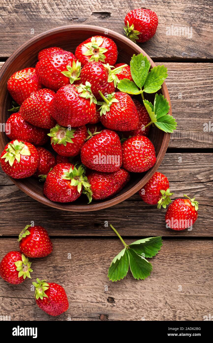 Fresh juicy strawberries with leaves. Strawberry Stock Photo - Alamy