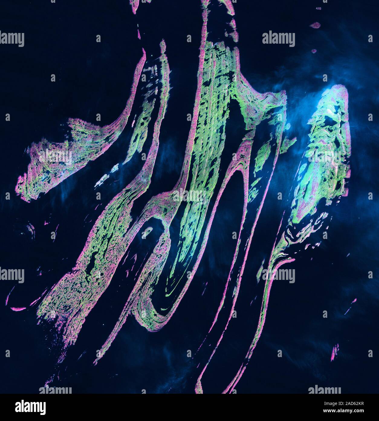 Belcher Islands, satellite image. The Belcher Islands, which were named