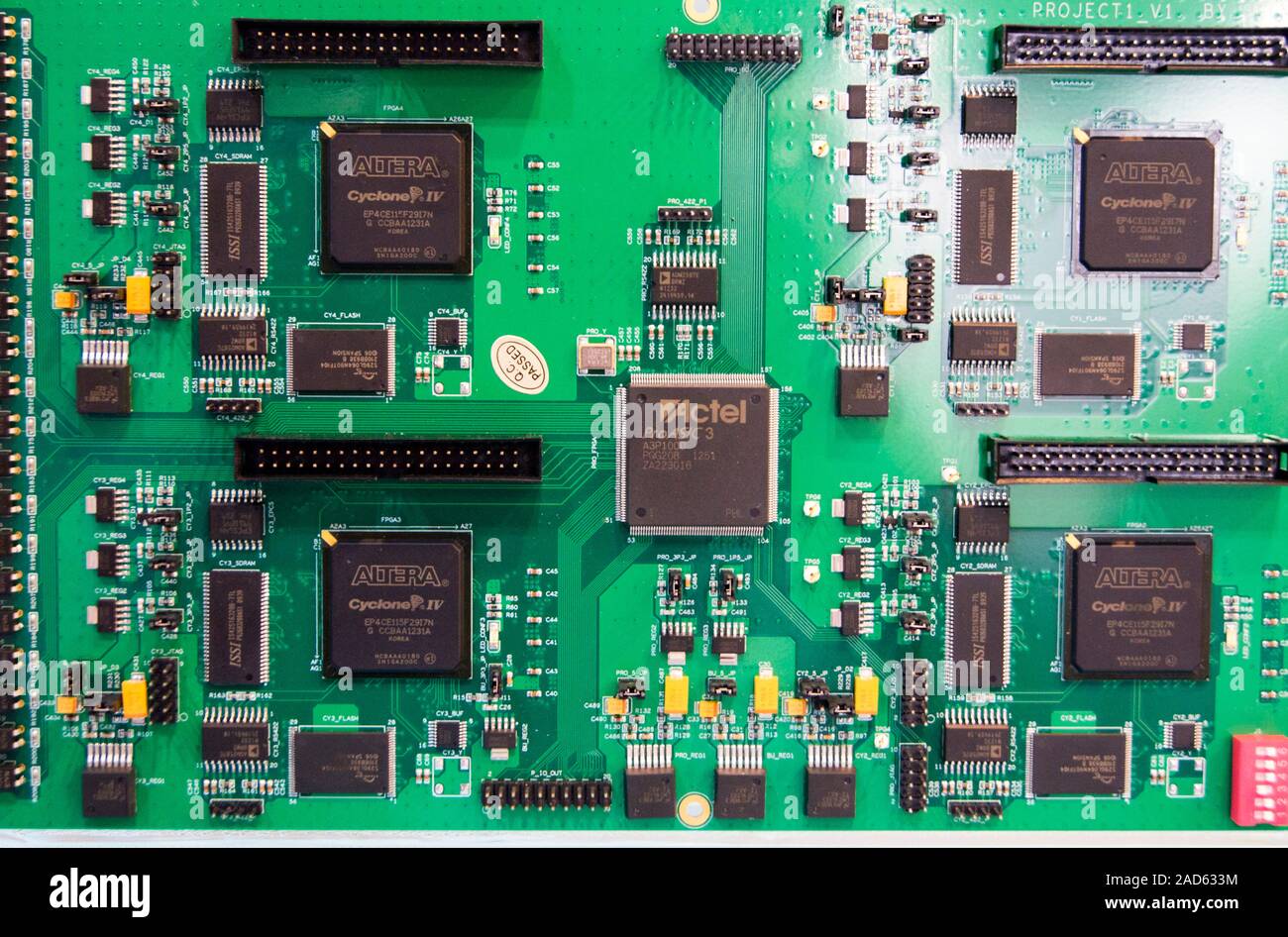 A printed circuit board containing a number of microprocessors
