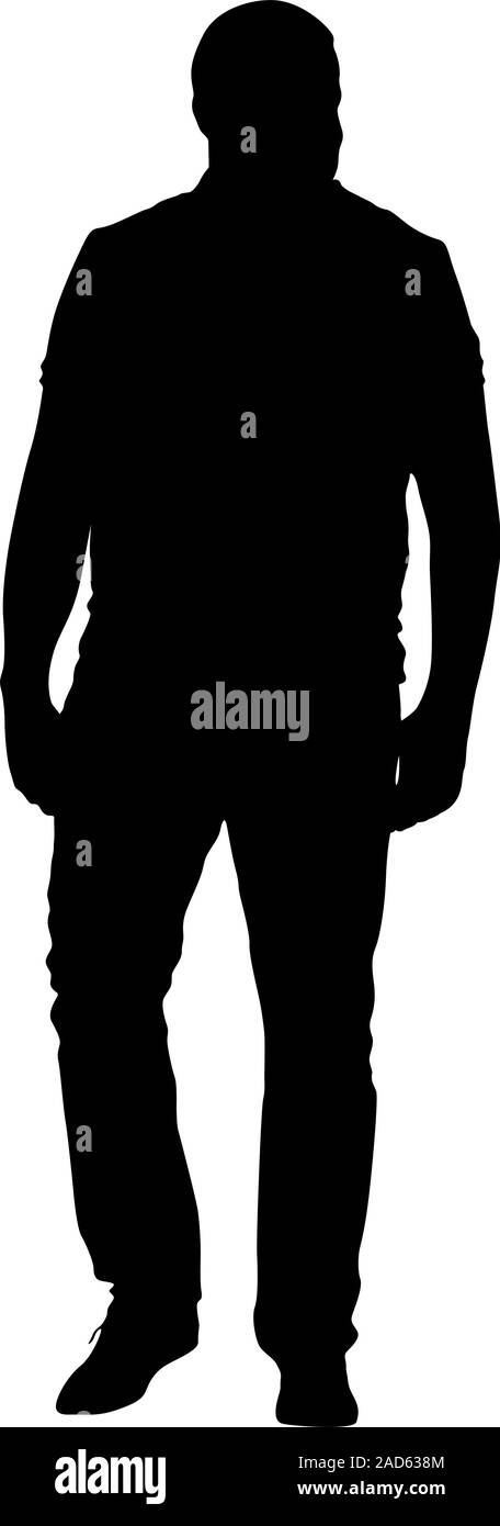 Black silhouettes man on white background. Vector illustration Stock ...