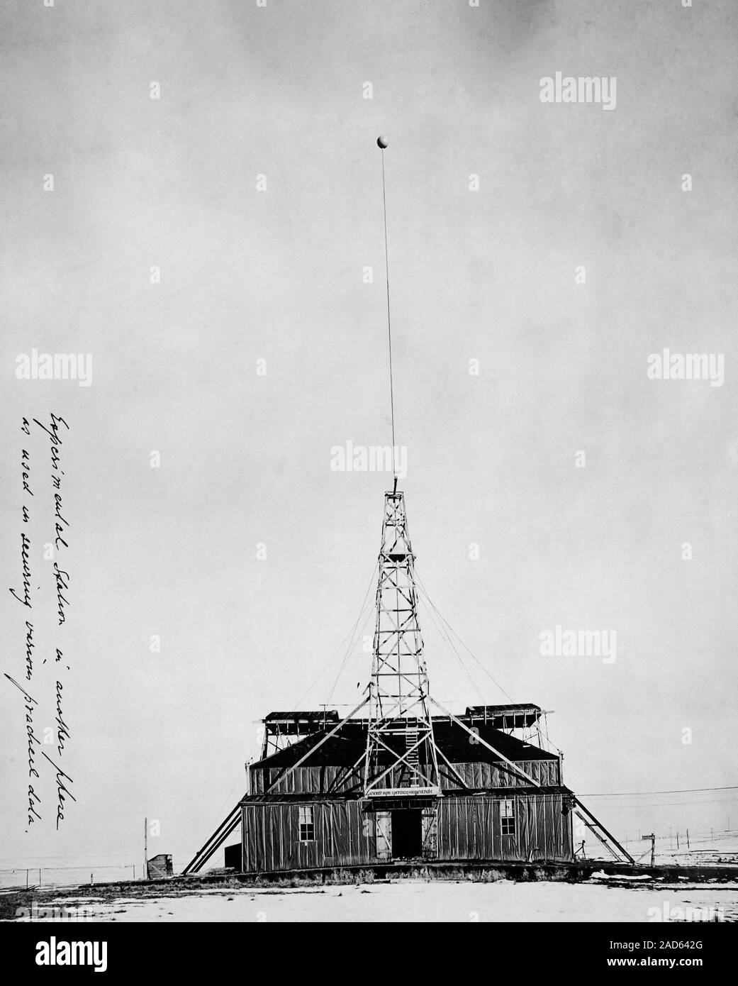 Tesla's Colorado Springs laboratory, from the Pike's Peak side, with