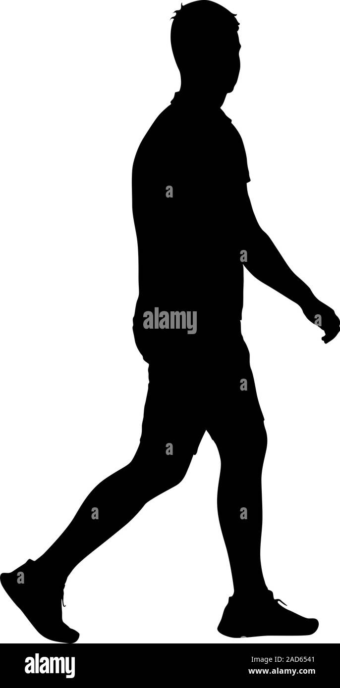 Black silhouettes man on white background. Vector illustration Stock ...