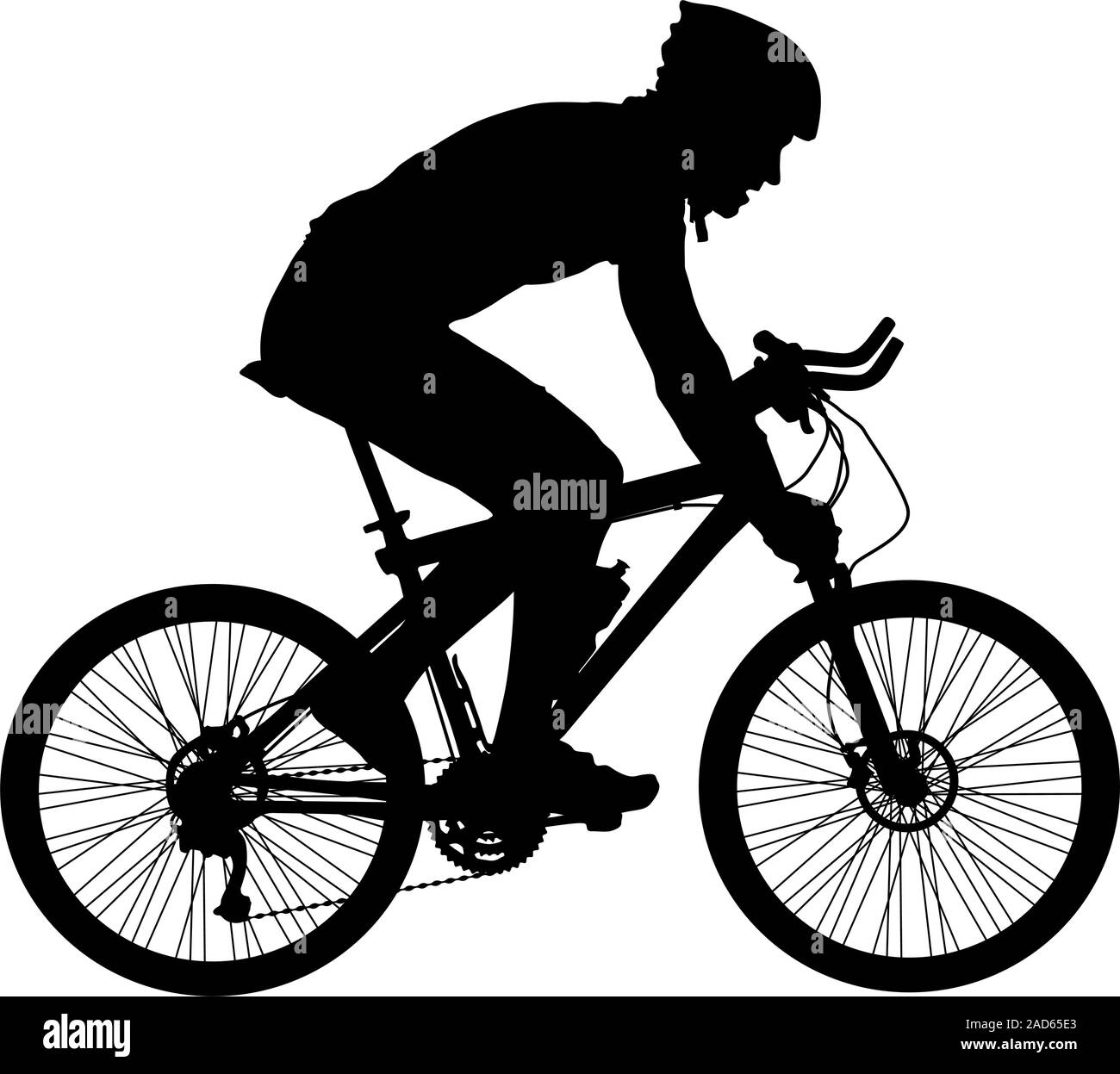 Silhouette of a cyclist male. vector illustration Stock Vector Image ...