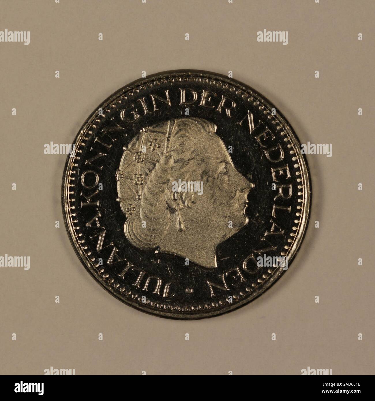Rückseite einer ehemaligen Holländischen 1 Gulden Münze Stock Photo