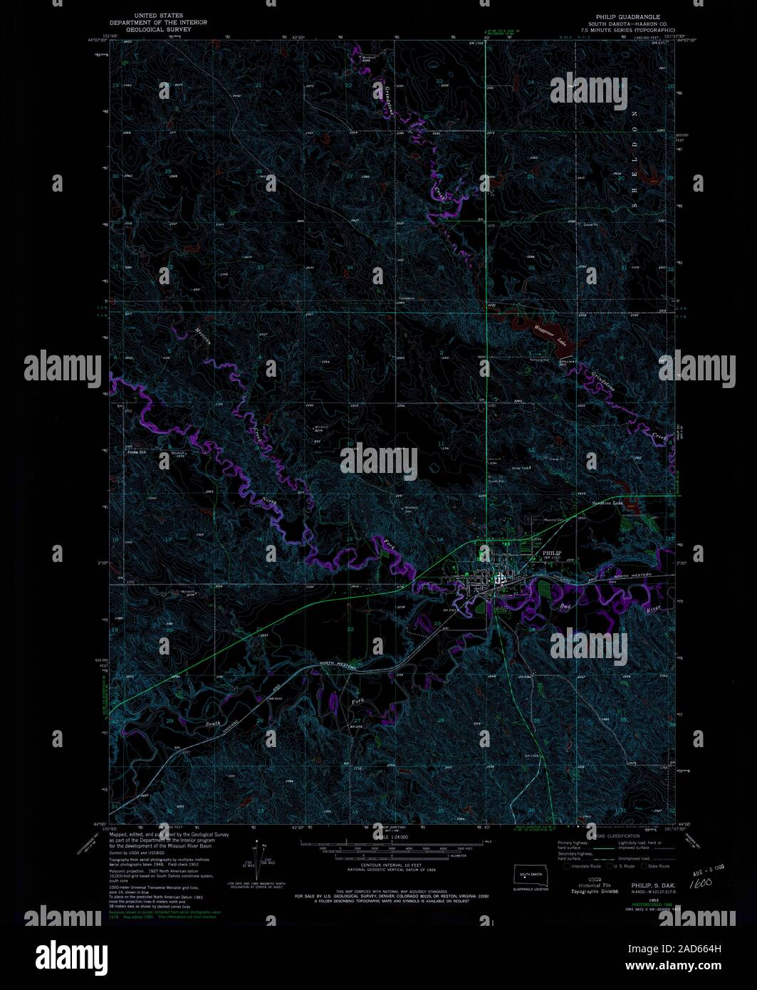 Philip south dakota map hires stock photography and images Alamy