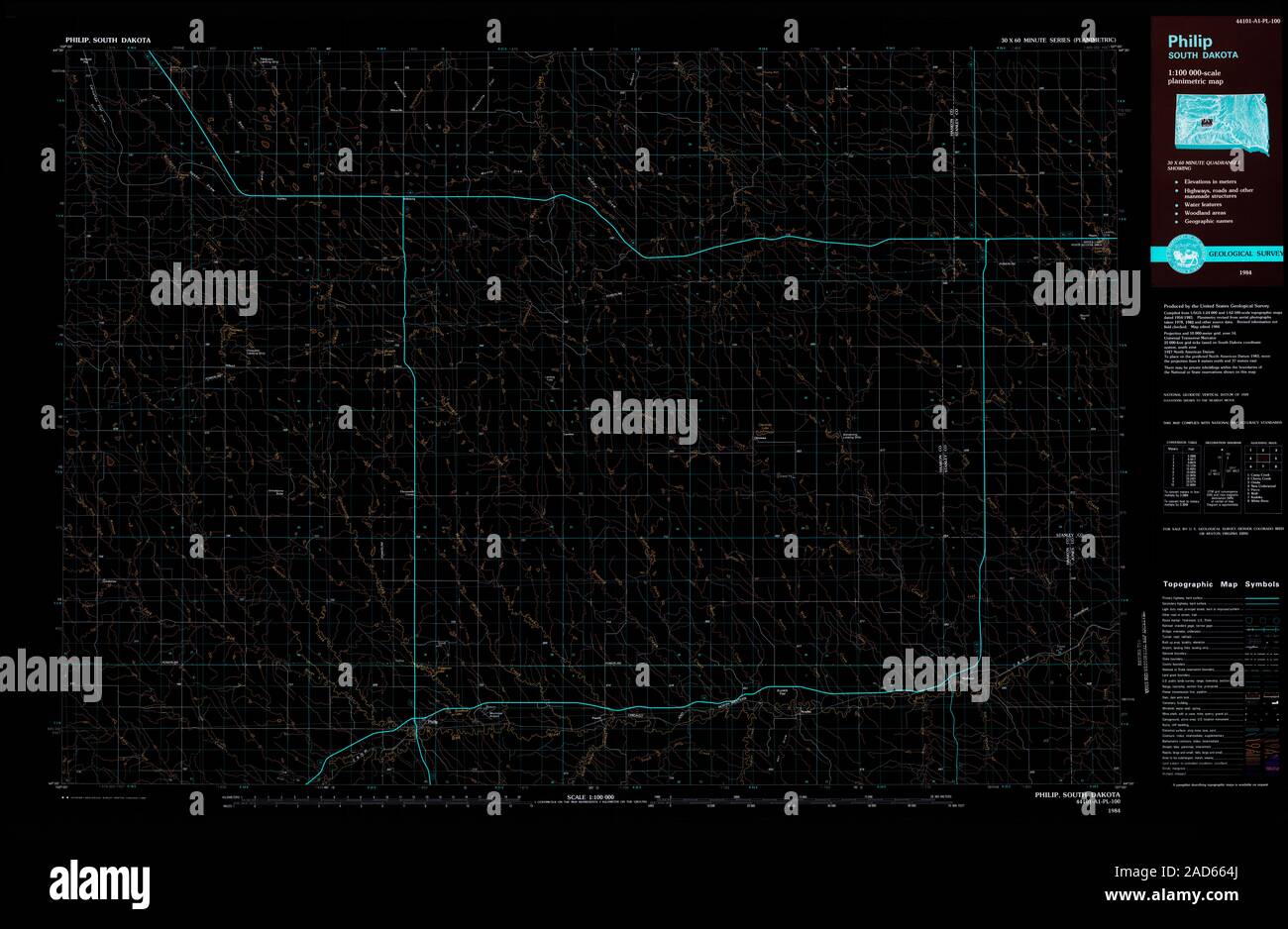 Philip south dakota map hires stock photography and images Alamy
