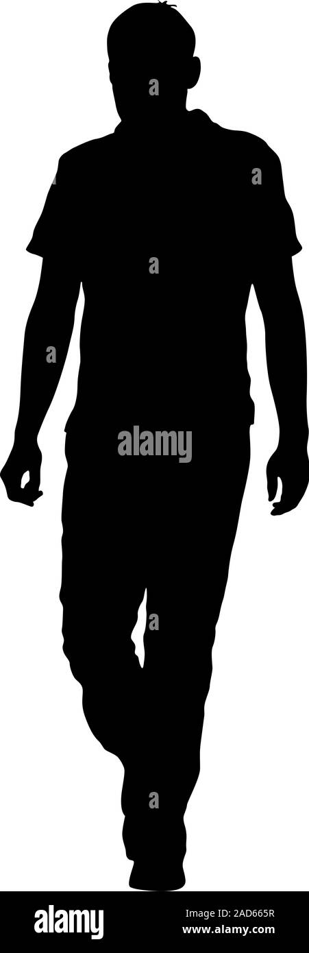 Black silhouettes man on white background. Vector illustration Stock ...