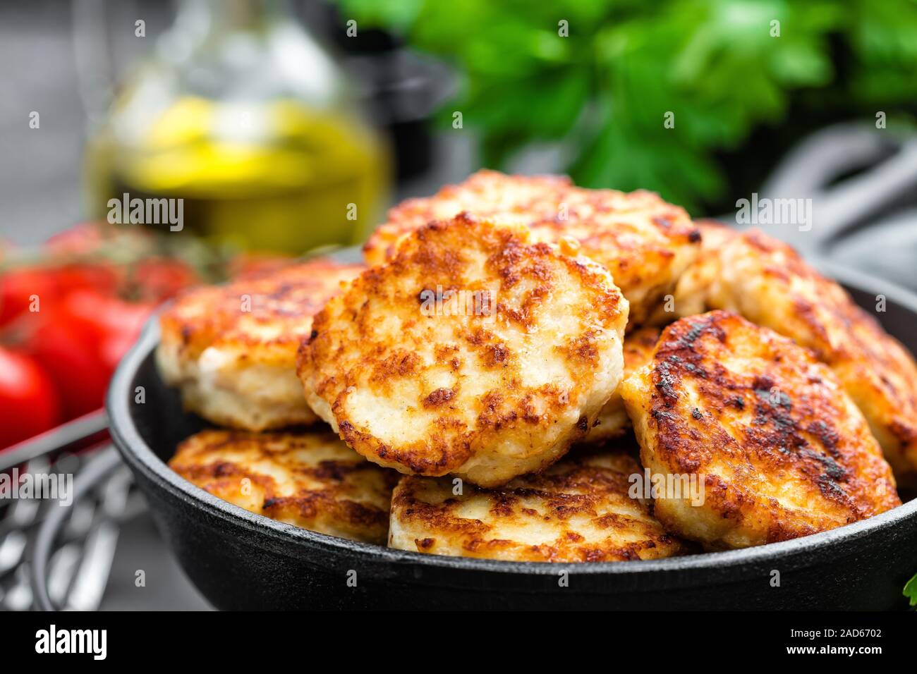 Chicken meat cutlets Stock Photo Alamy