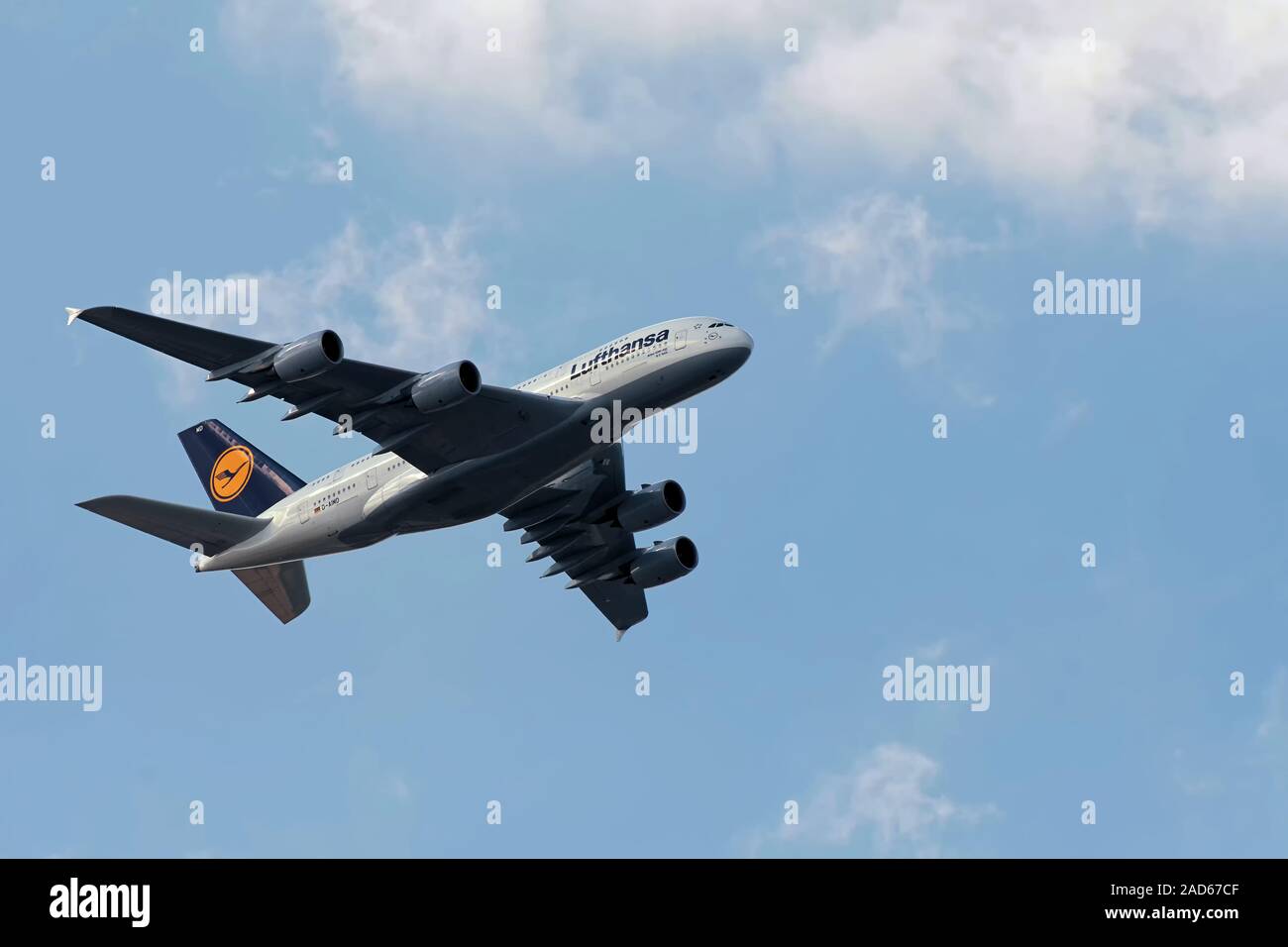 Airbus A 380 on the climb Stock Photo