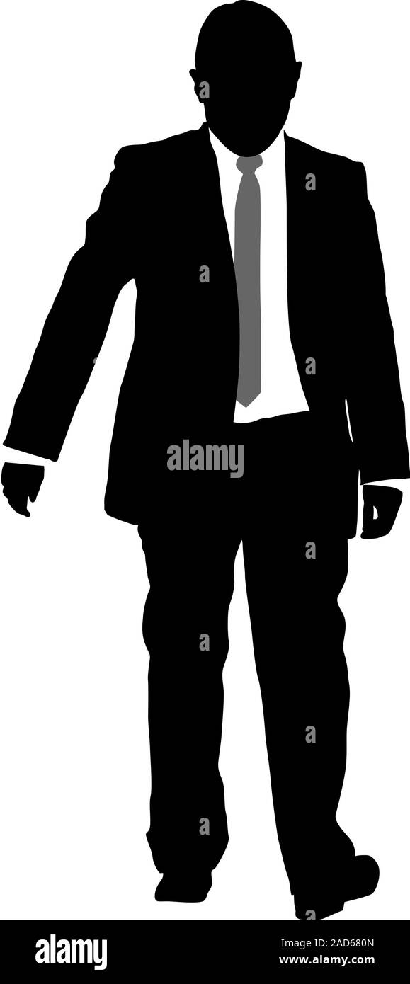 Silhouette businessman man in suit with tie on a white background ...