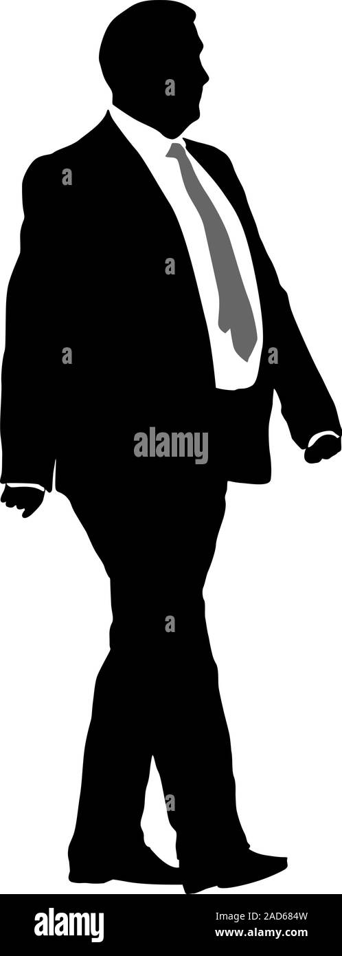 Silhouette businessman man in suit with tie on a white background ...