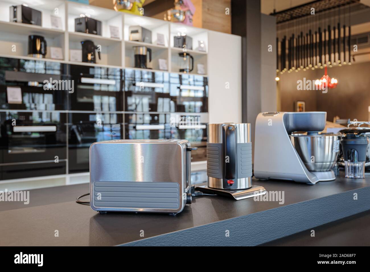 Brand new home appliances in store showroom Stock Photo Alamy
