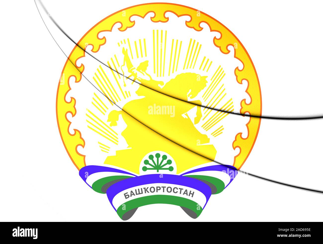 Republic of Bashkortostan Coat of Arms Stock Photo