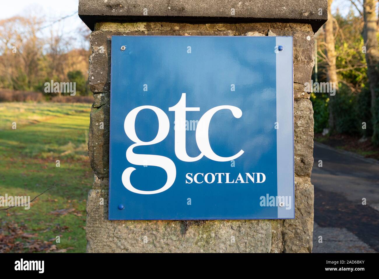 General Teaching Council for Scotland sign, Clermiston Road, Edinburgh, Scotland, UK Stock Photo