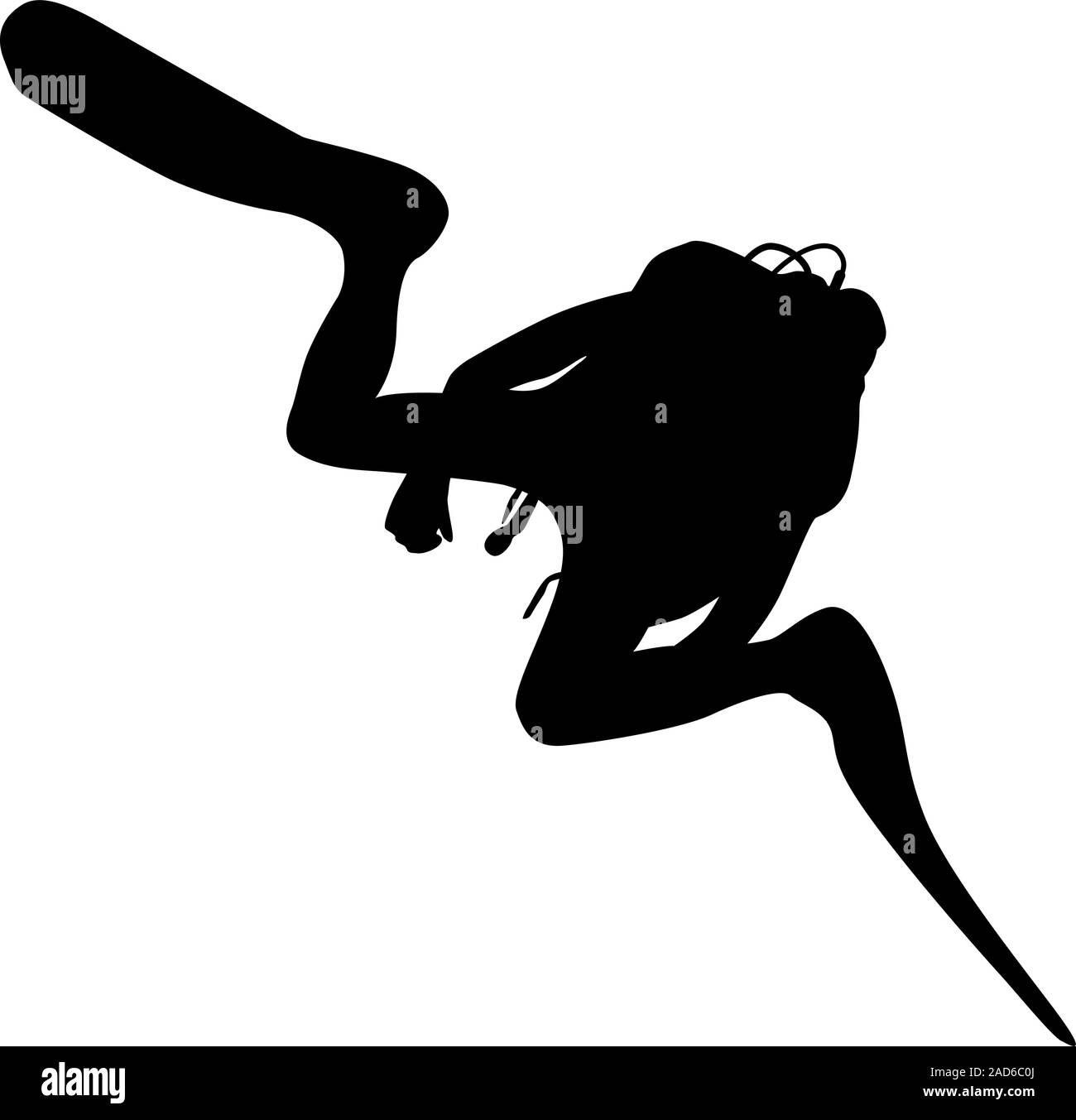 Black silhouette scuba divers. Vector illustration Stock Vector Image & Art Alamy