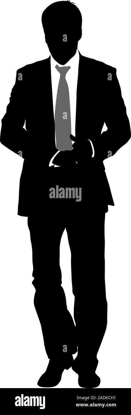 Silhouette businessman man in suit with tie on a white background. Vector  illustration Stock Vector Image & Art - Alamy