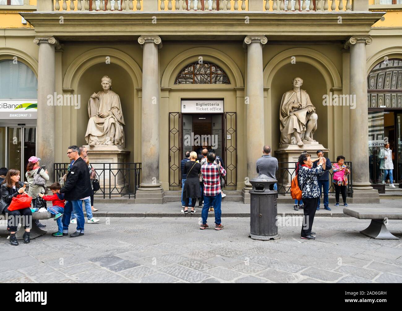 Facade of the ticket office for the Opera of Santa Maria del Fiore in Cathedral Square in the historic centre of Florence, Unesco Site, Tuscany, Italy Stock Photo