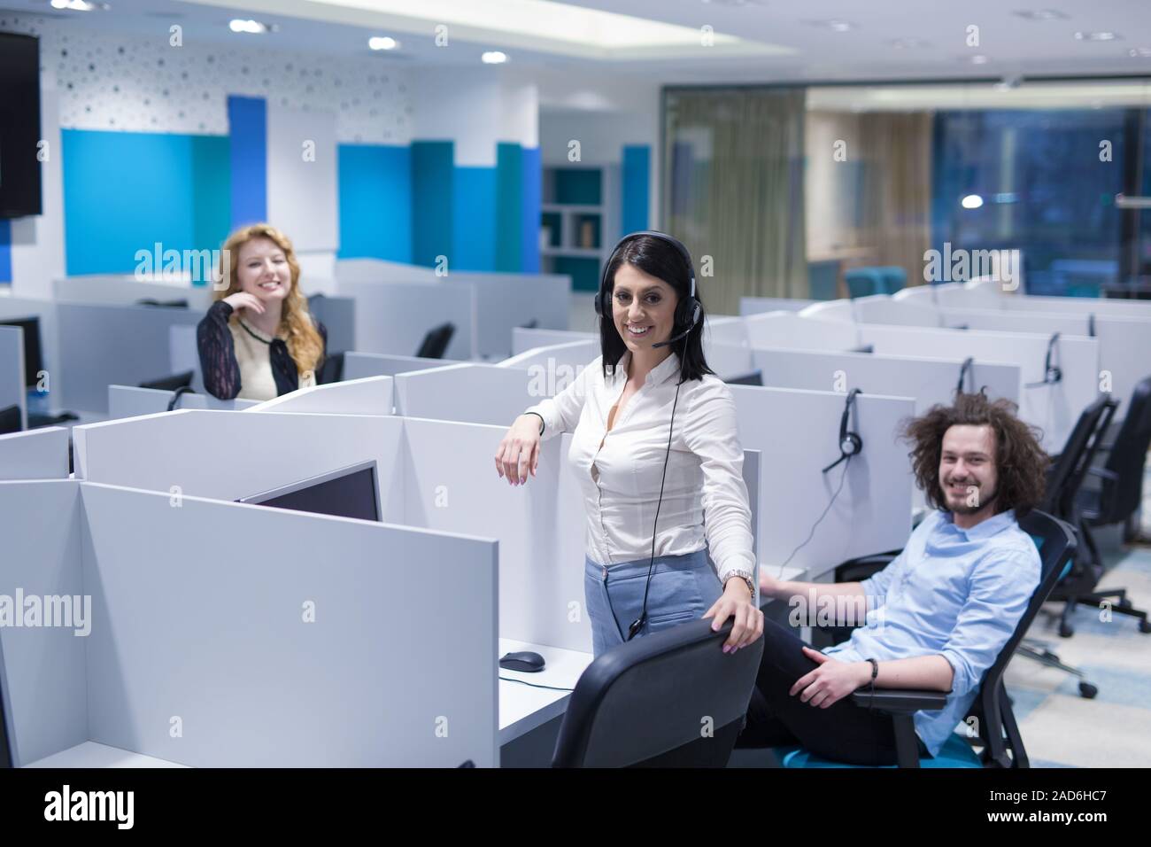 Call center operators Stock Photo