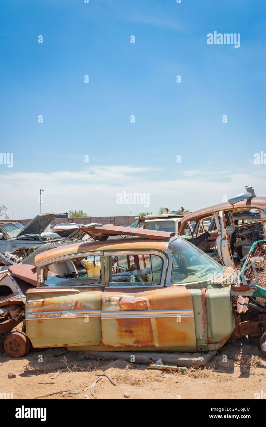 Old trucks arizona junk yard hi-res stock photography and images - Alamy