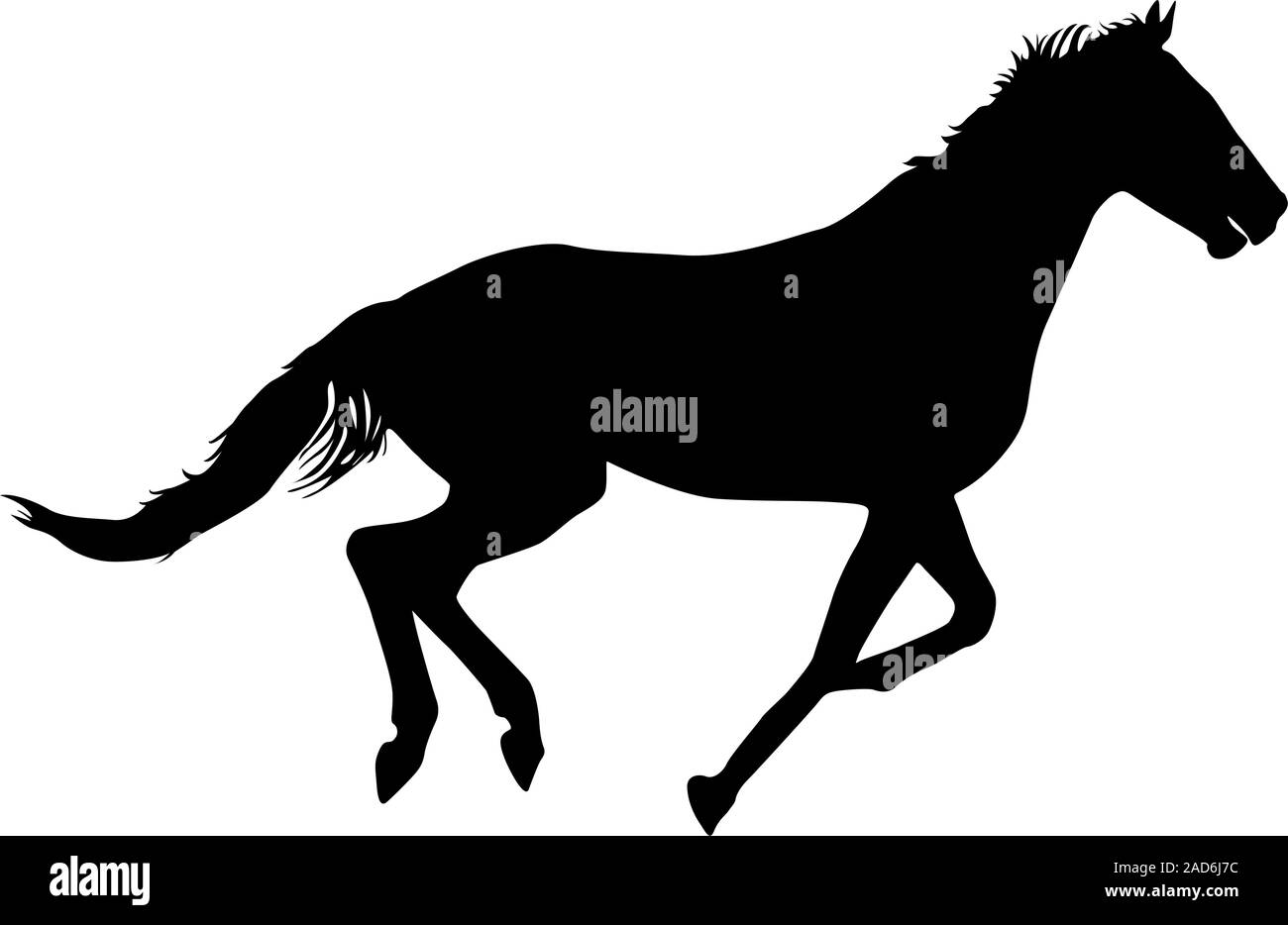 silhouette of black mustang horse vector illustration Stock Vector ...