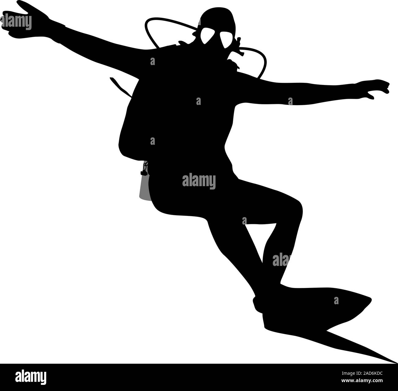 Black silhouette scuba divers. Vector illustration Stock Vector Image & Art Alamy
