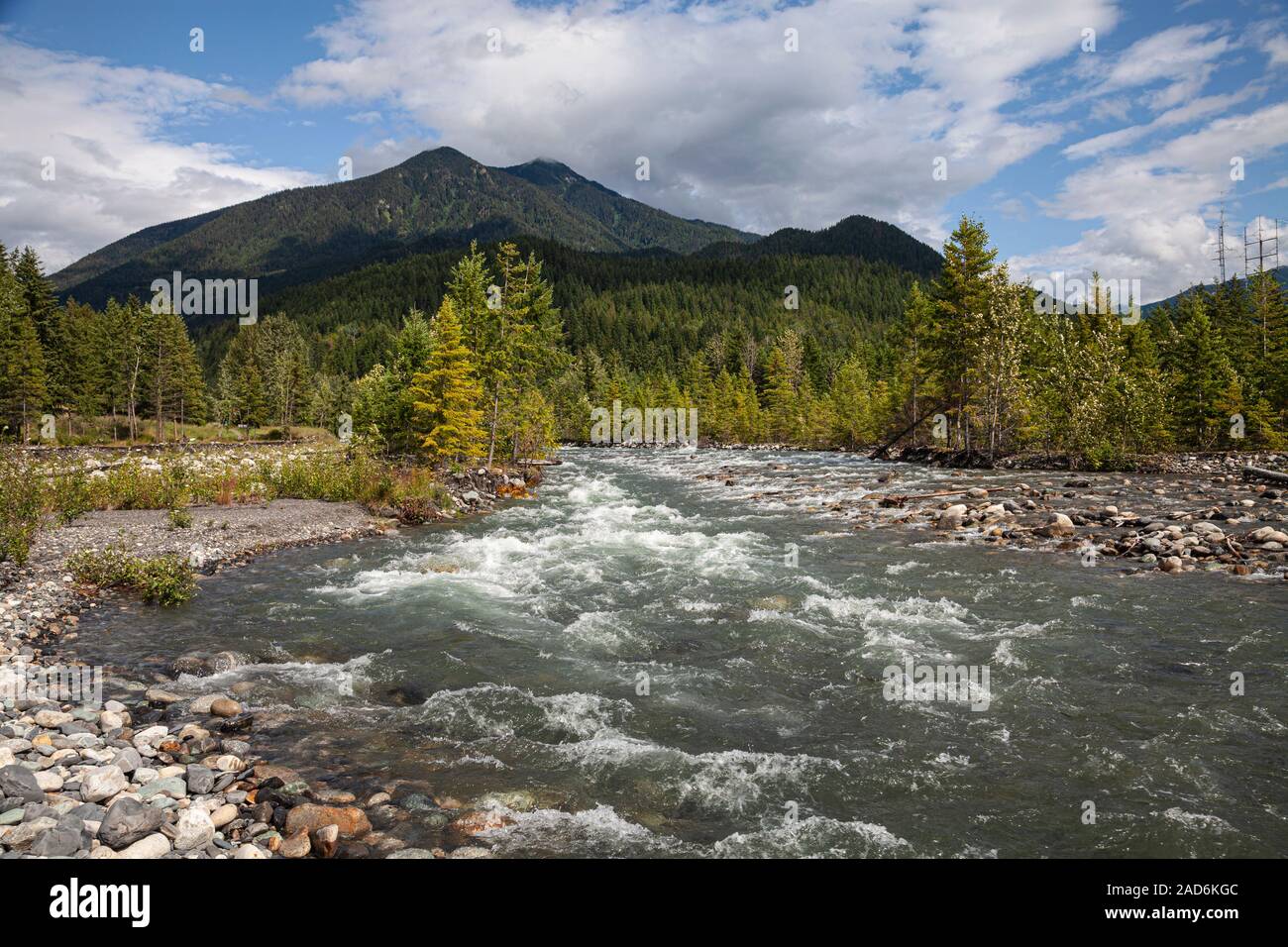 Carpenter Creek flowing into Slocan Lake, New Denver, Slocan Valley