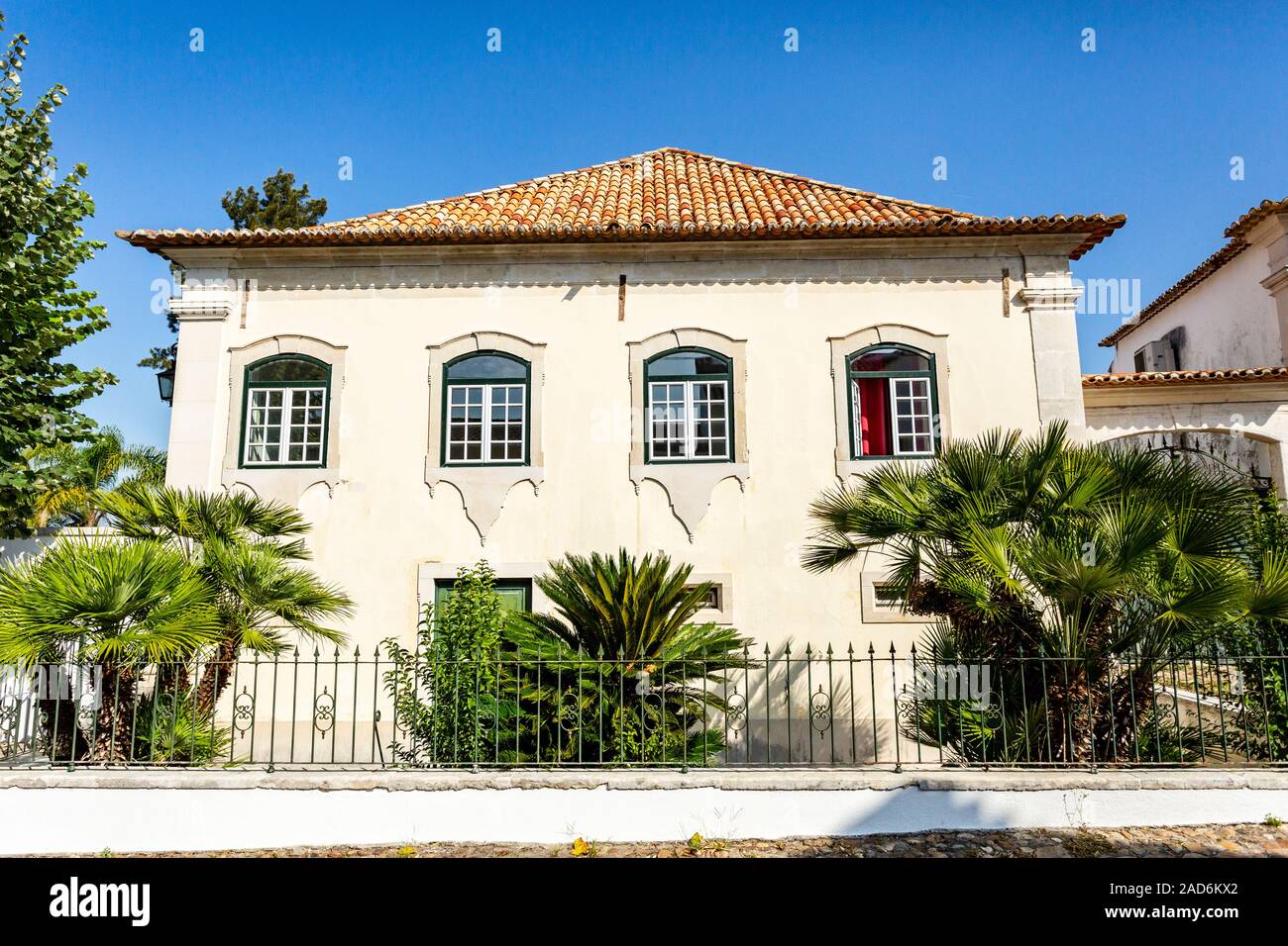 Facade of the old Manor House of Mourao, built in the 18th century in ...