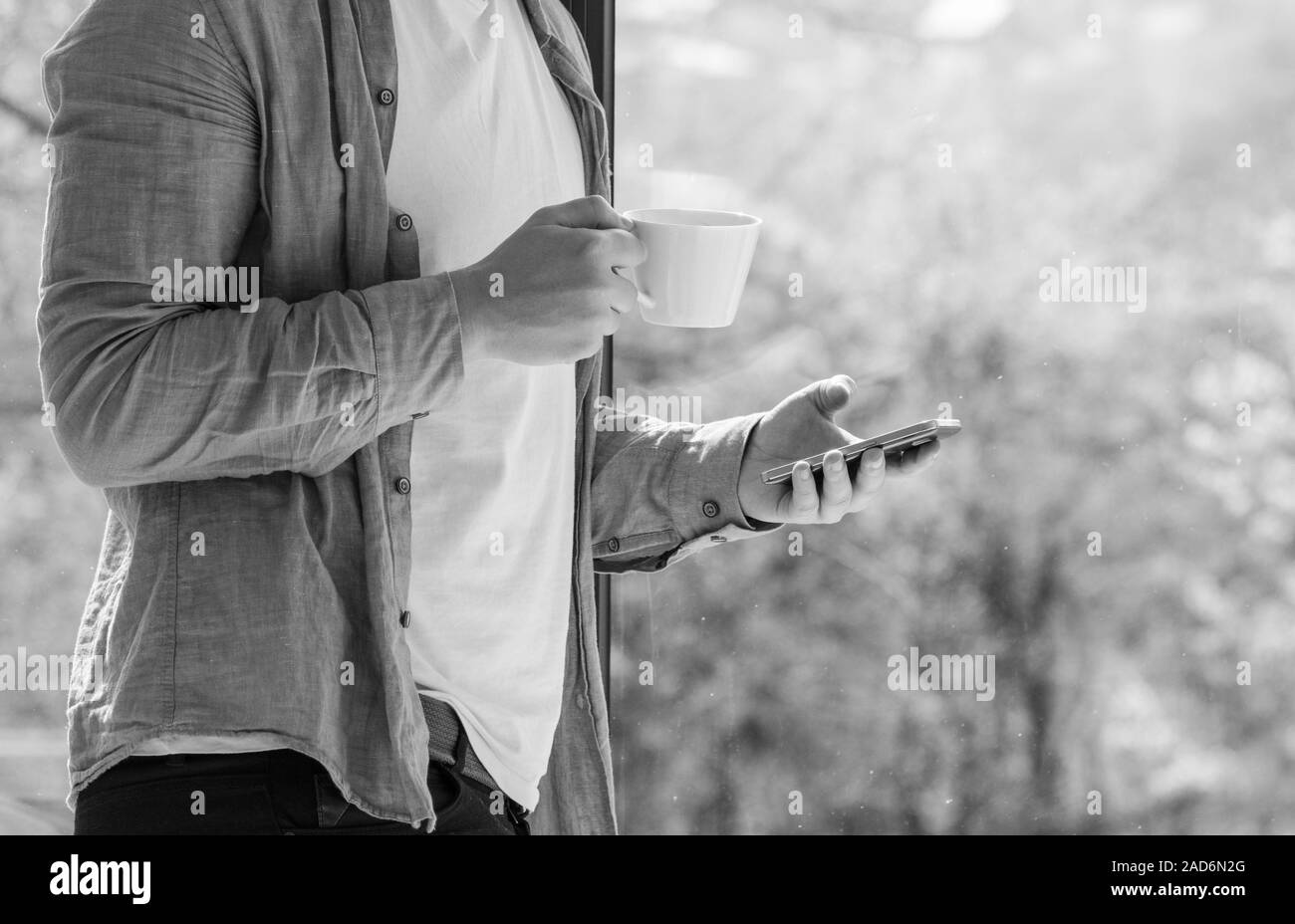 Man using laptop wooden Black and White Stock Photos Images Alamy