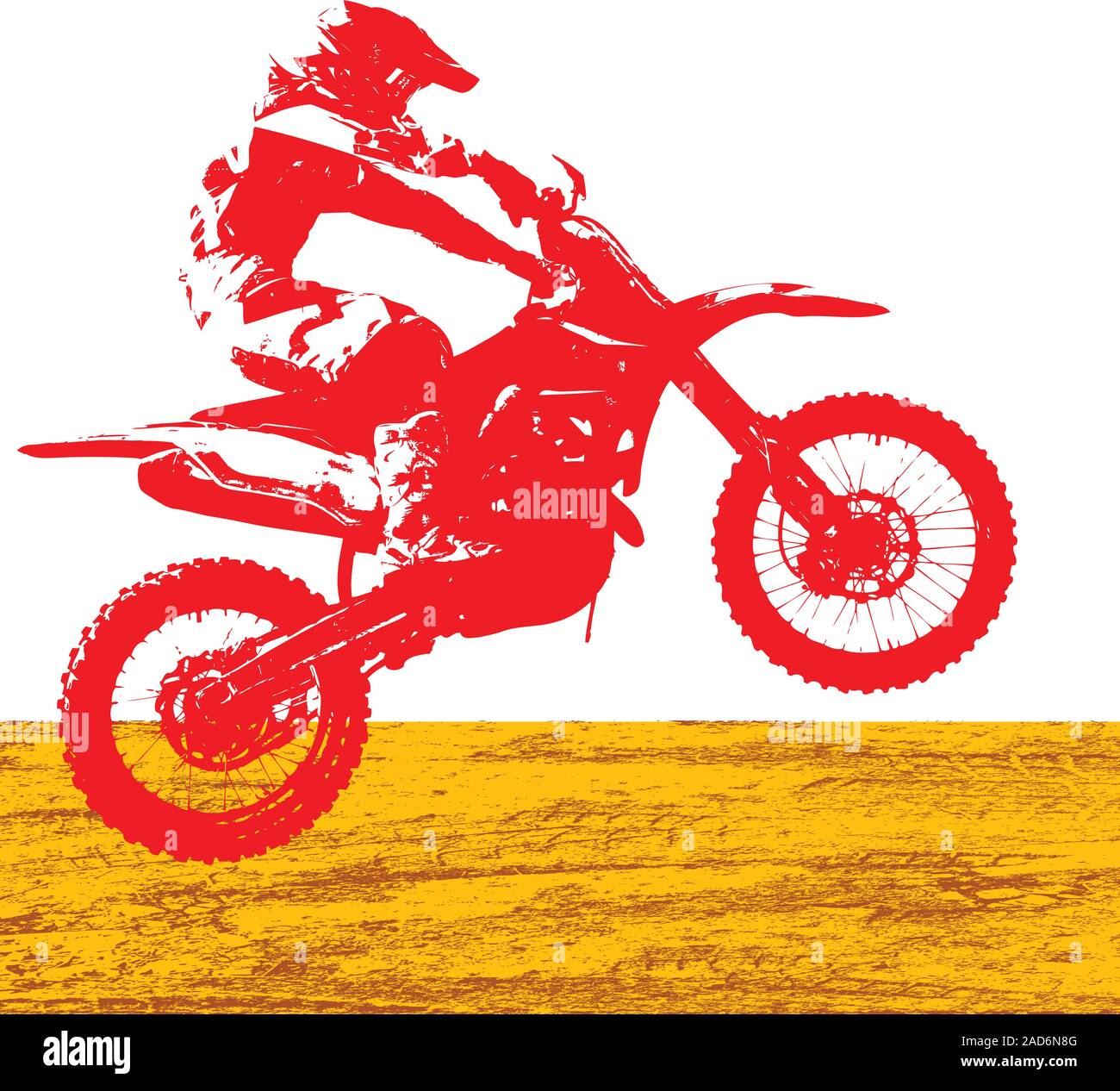 Rider participates motocross championship. Vector illustration.Rider