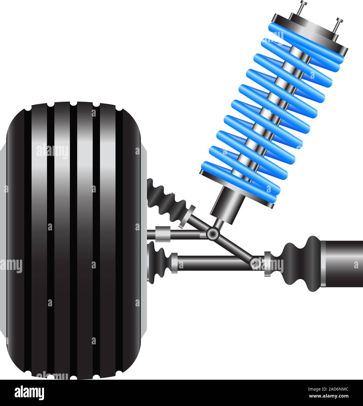 car suspension, frontal view. Vector Illustration Stock Vector Image