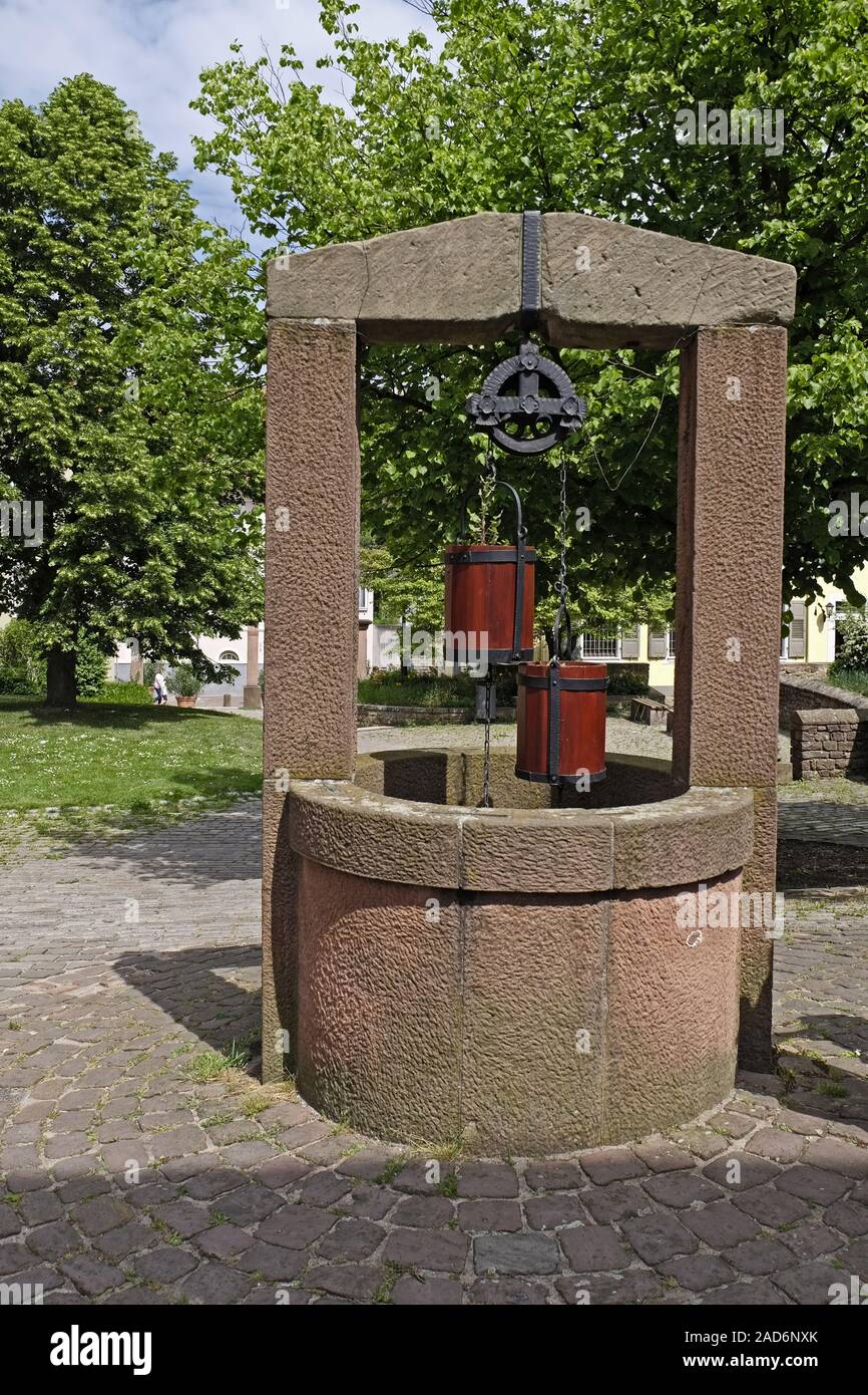 Old drawing fountain, Ladenburg Stock Photo