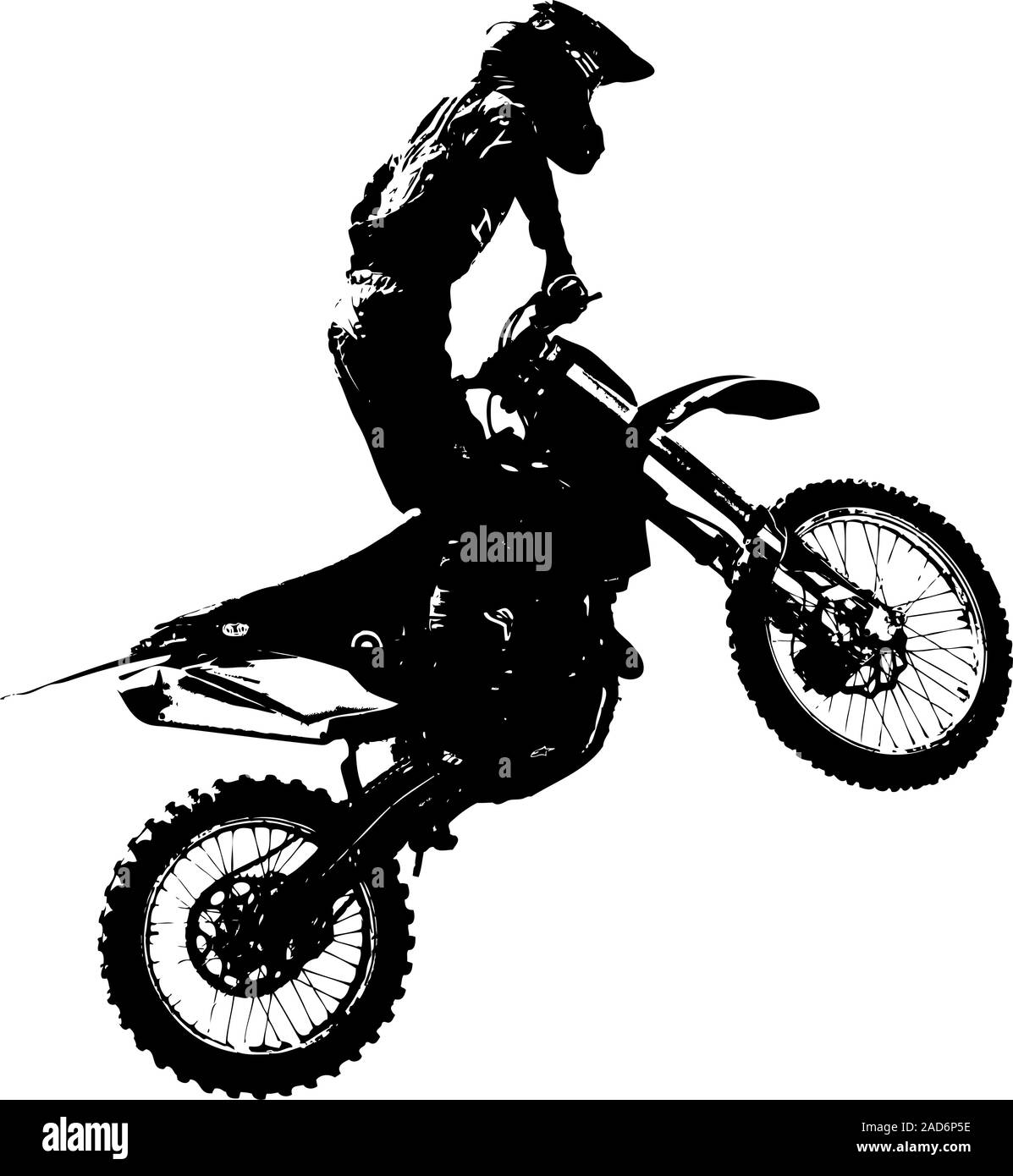 Rider participates motocross championship. Vector illustration.Rider