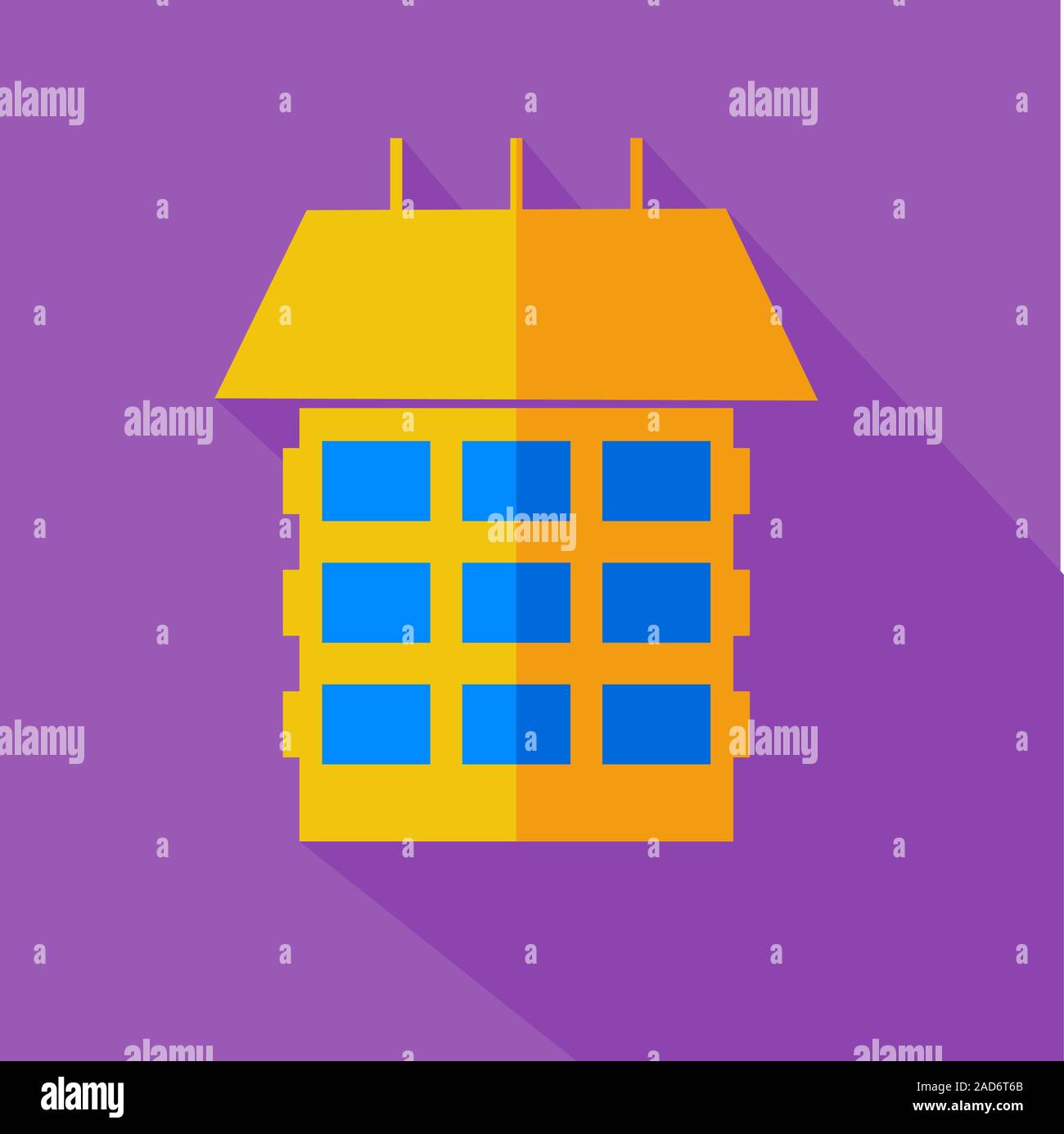 Modern flat design concept icon. Modern style yellow house. Vector ...